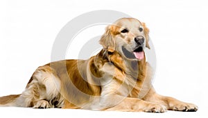 Golden Retriever dog - Canis lupus familiaris - great popular family domestic animal good with children isolated on white