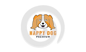 Golden Retriever dog face cute logo design cartoon