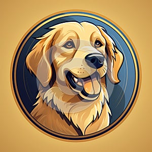 Golden Retriever Dog Mascot Logo With Oleg Shuplyak Style photo