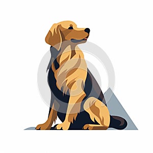 Golden Retriever Dog Vector Illustration With Mythological Symbolism photo