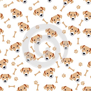 Golden retriever dogs muzzle seamless pattern.