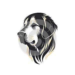 Golden Retriever Icon, Dog Black Silhouette, Puppy Pictogram, Pet Outline, Golden Retriever Symbol