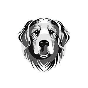 Golden Retriever Icon, Dog Black Silhouette, Puppy Pictogram, Pet Outline, Golden Retriever Symbol