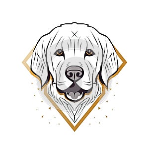 Golden Retriever Icon, Dog Black Silhouette, Puppy Pictogram, Pet Outline, Golden Retriever Symbol