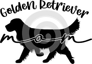 Golden retriever mom, dog, animal, pet, vector illustration file