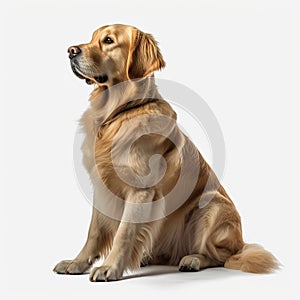 Golden Retriever Poses on a Blank White Background