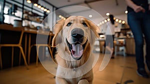 Golden Retriever Puppy Playing, smile face