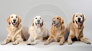 Golden Retriever Puppy Playing, smile face,white background