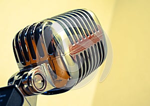 Golden retro microphone