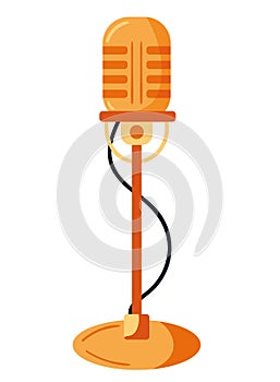 golden retro microphone