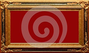 Golden retro photo frame