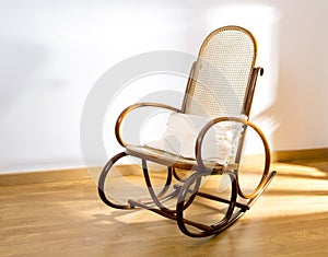 Golden retro rocker wooden swing chair