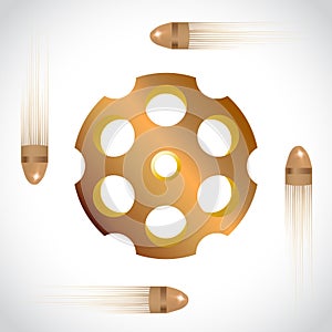 Golden revolver drum