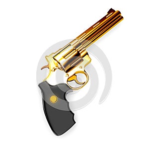 Golden revolver gun