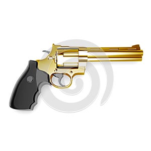 Golden revolver gun