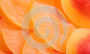 Golden rich orange apricots slice. Created with generative AI tools