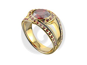 Golden Ring with Diamond