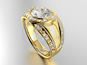 Golden Ring with Diamond