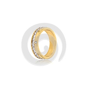 Golden ring isolated on white
