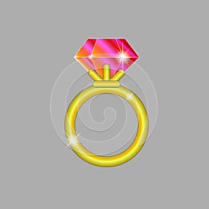 Golden ring ruby