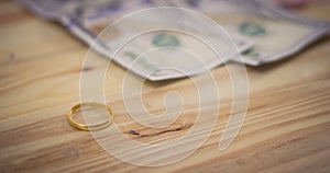 Golden rings and dollar banknotes