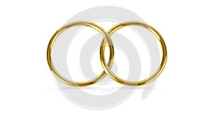 Golden rings isolated on white