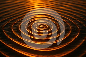 Golden Ripples on Abstract Dark Surface