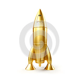 Golden rocket, space ship