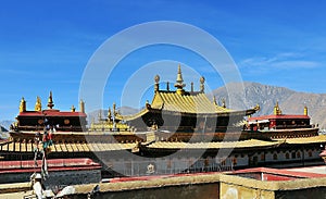 The golden roof of Dazao Monastery in Lhasa