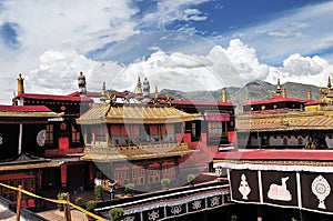 The golden roof of Jokhang Monastery in Lhasa