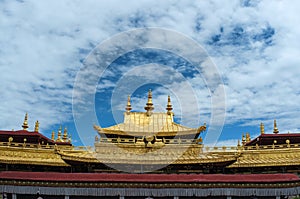 Golden Roof of Jokhang Temple in Lhasa