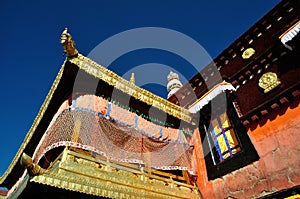 Golden Roof of Jokhang under blue sky