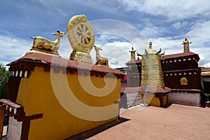 Golden roof of a lamasery in Tibet