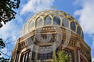 Golden roof of the New Synagogue in Berlin as a symbol of Judaism