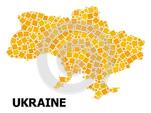 Golden Rotated Square Mosaic Map of Ukraine