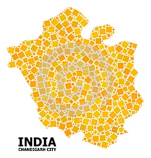 Golden Rotated Square Pattern Map of Chandigarh City