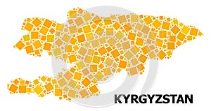 Golden Rotated Square Pattern Map of Kyrgyzstan photo