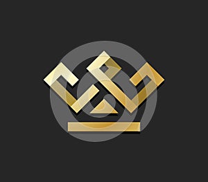 Golden royal crown business premium logo