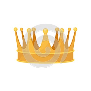 Golden royal crown, heraldic symbol, monarchy attribute vector Illustration on a white background