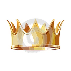 Golden royal crown isolated on white background