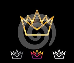 Golden Royal Crown Vector Sign