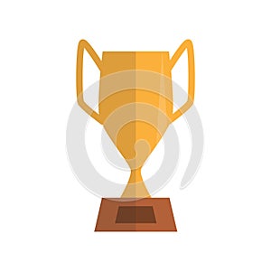 Golden rugby, american football, soccer champion winner cup. Super bowl, sports equipment concepts. Flat illustration.
