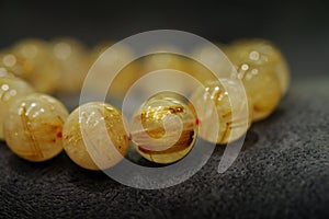 Golden Rutilated Quartz  Bead bracelets lucky gemstone supplement good fortune