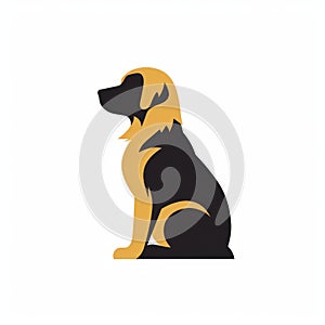 Golden Sable Animal Dog Icon - Minimalist Illustrator Vector photo