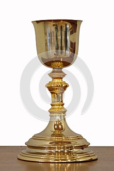 Golden sacred chalice
