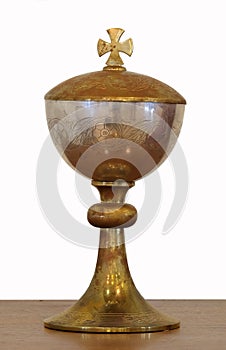 Golden sacred chalice