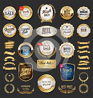 Golden sale labels retro vintage design collection