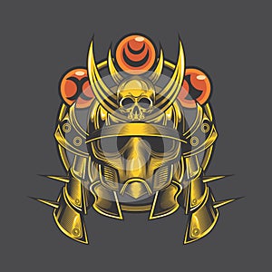 Golden samurai head