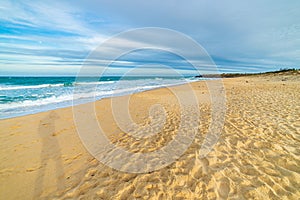 Golden sand beach turquoise blue waving ocean, Vietnam travel destination, Bai Xep Phu Yen province between Da Nang and Nha Trang