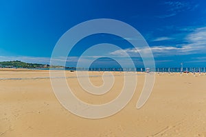 Golden sand beach of Vieste, Gargano peninsula, Apulia, South of Italy